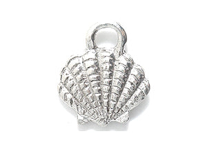 PW9863-S: Charm Clam Shell Ant Pewter 12x14mm 1PC