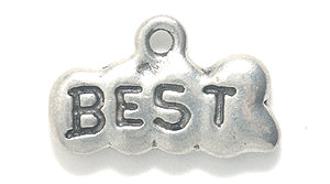 PW9729-AS: Limited Charm Word Best Silver 12x19mm-1PC