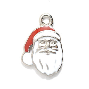 PW9835-ES: Charm Epoxy Santa Face Silver 12x18mm-1PC