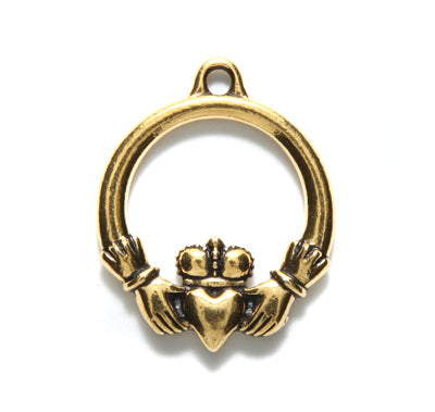 TC2388-AG: Charm Claddagh Ant GLD 24mm