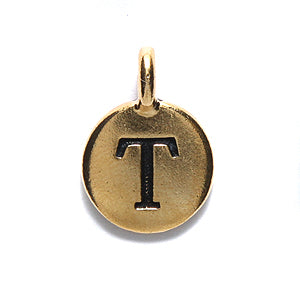 TC240-TG: Charm Letter T Ant GLD 11.5x16mm