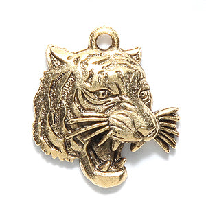 PW6368-AG: Charm Roaring Tiger 20mm Ant Gold-1PC