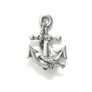 PW9565-S: Charm Anchor Rope Silver 12x17mm 1PC