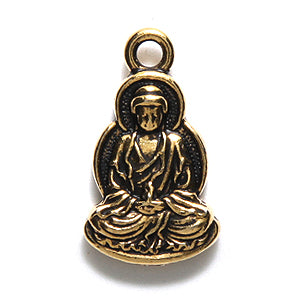 TC2528-AG: Charm Buddha 12.5x21mm Ant GLD