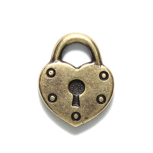 TC2290-AB: Heart Lock 16mm Ant Brass