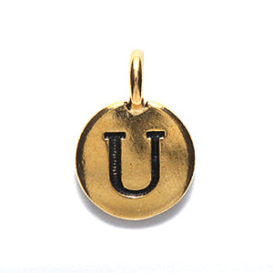 TC240-UG: Charm Letter U Ant GLD 11.5x16mm