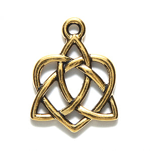 TC2389-AG: Charm Trinity Heart Ant GLD 21mm