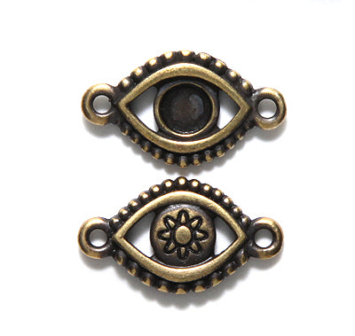 TC3222-AB: Link Evil Eye 12x21mm Ant Brass