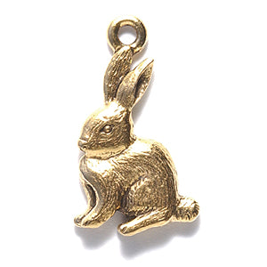 PW2028-AG: Charm Rabbit Ant Gold 12x22mm-1PC