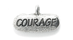 PW5186-S: Charm Word Courage Ant Pewter 11x17mm 1PC