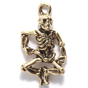 PW1184-AG: Charm Dancing Skeleton Ant Gold 14x25mm - 1PC