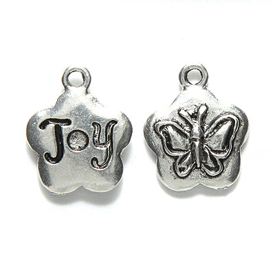 PW5276-RS: Joy/butterfly Ant Pewter w/Cup For Rhinestone 14x17mm 1PC