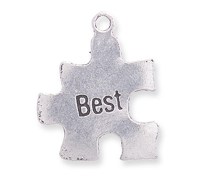 PW248-S: Best/f Puzzle Piece Charm Ant Pewter 21x25mm 1PC