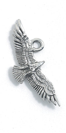 PW5560-S: Charm Flying Eagle Silver 13x29mm-1PC