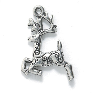 PW1580-S: Charm Reindeer Silver 15x20mm-1PC