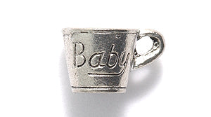 PW5076-S: Charm Baby Cup Silver 8x10mm-1PC