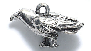 PW6174-S: Charm Crow/raven 13x22mm Ant Pewter 1PC