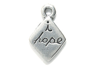 PW5263-S: Charm I Hope Ant Pewter 11x16mm 1PC