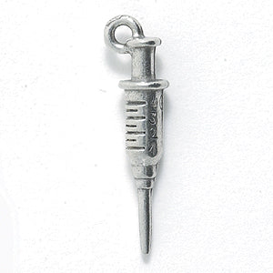 PW5107-S: Charm Syringe Silver 23mm-1PC