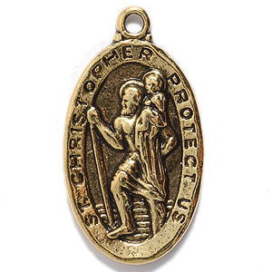 PW3481-AG: Pendant Saint Christopher Ant Gold 26mm - 1PC