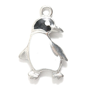 PW3232-ES: Charm Penguin Epoxy Silver 15x22mm-1PC