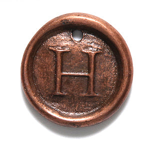 19PW955-HC: Wax Seal Ant Copper Letter Charm H 19mm