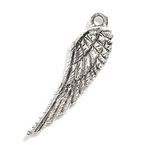 PW3636-AS: Charm Wing Bright Silver 27mm-1PC