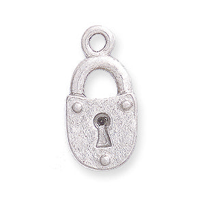 PW235-S: Lock Charm Ant Pewter 9x18mm 1PC