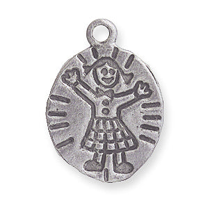 PW434-S: Pendant Oval w/Girl Ant Pewter 15x21mm 1PC