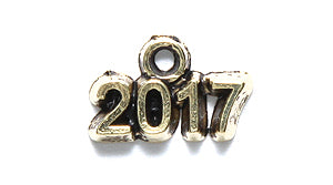 PW2032-17G: Charm Year 2017 Ant Gold 8x13mm - 1PC