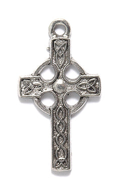 PW6000-S: Charm Celtic Cross Ant Pewter 15x22mm 1PC