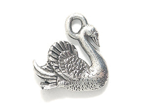 PW5615-S: Charm Swan Silver 14x15mm-1PC