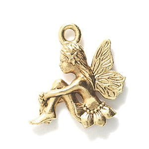 PW5625-AG: Charm Fairy Sitting Ant Gold 19x19mm-1PC