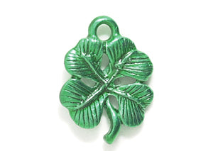 PW3383-G: Charm 4 Leaf Clover Green Epoxy 12x16mm-1PC