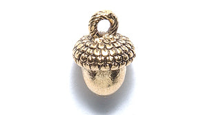 PW6270-AG: Pewter Acorn Charm 12mm Ant Gold-1PC