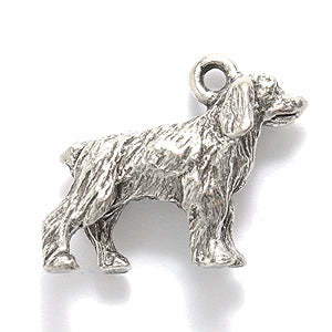 PW318-S: Spaniel Dog Charm Ant Pewter 17x21mm 1PC