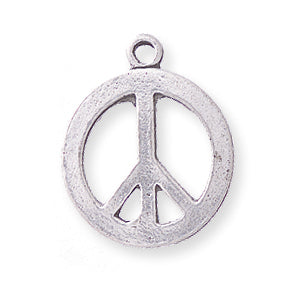 PW22-S: Charm Peace Sign Ant Pewter 15mm 1PC