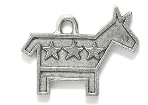 PW5685-S: Charm Democratic Donkey Silver 17x22mm-1PC