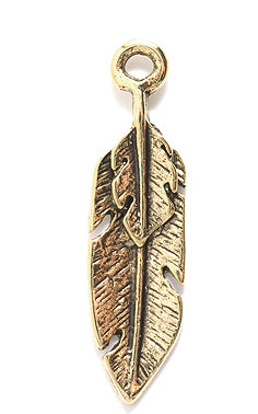 PW5-AG: Charm Feather Double Ant Gold 8x30mm - 1PC