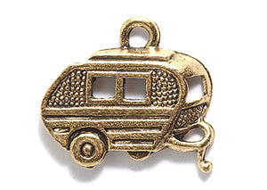 PW1109-AG: Charm Camping Trailer Ant Gold 11mm-1PC