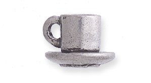 PW215-S: Charm Coffee Cup On Saucer Ant Pewter 8x12mm 1PC