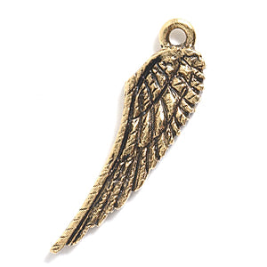 PW3636-AG: Charm Angel Wing Ant Gold 27mm - 1PC