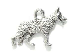 PW5630-S: Charm Dog German Shepherd Silver 21mm-1PC