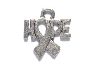 PW2024-S: Awareness Ribbon Hope Silver 14x15mm-1PC