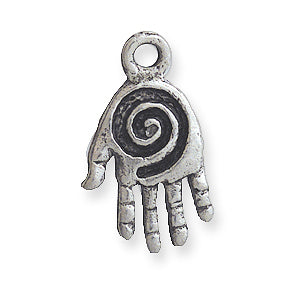 PW2292-S: Pendant Hand w/Spiral Ant Pewter 11x19mm 1PC