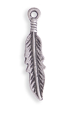 PW6-S: Charm Feather Ant Pewter 27mm 1PC