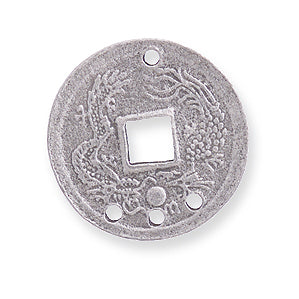 PW58-S: Chinese Coin w/3 Holes Ant Pewter 17mm 1PC