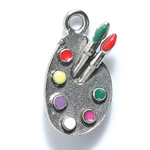 PW5594-ES: Charm Epoxy Artist Palette Ant Pewter 23mm