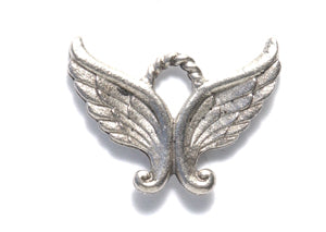 PW2057-S: Charm Angel Wings Silver 13x18mm-1PC