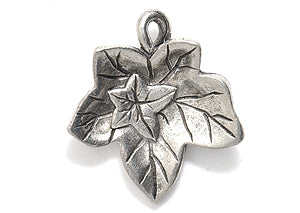 PW26-S: Charm Ivy Leaf Silver 15x17mm-1PC